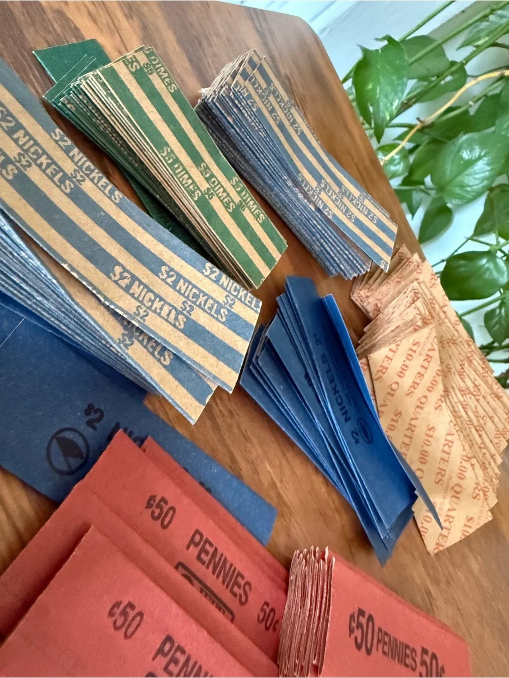 Assorted Coin Roll Wrappers - Multipack of Colored Paper Coin Rolls vintage